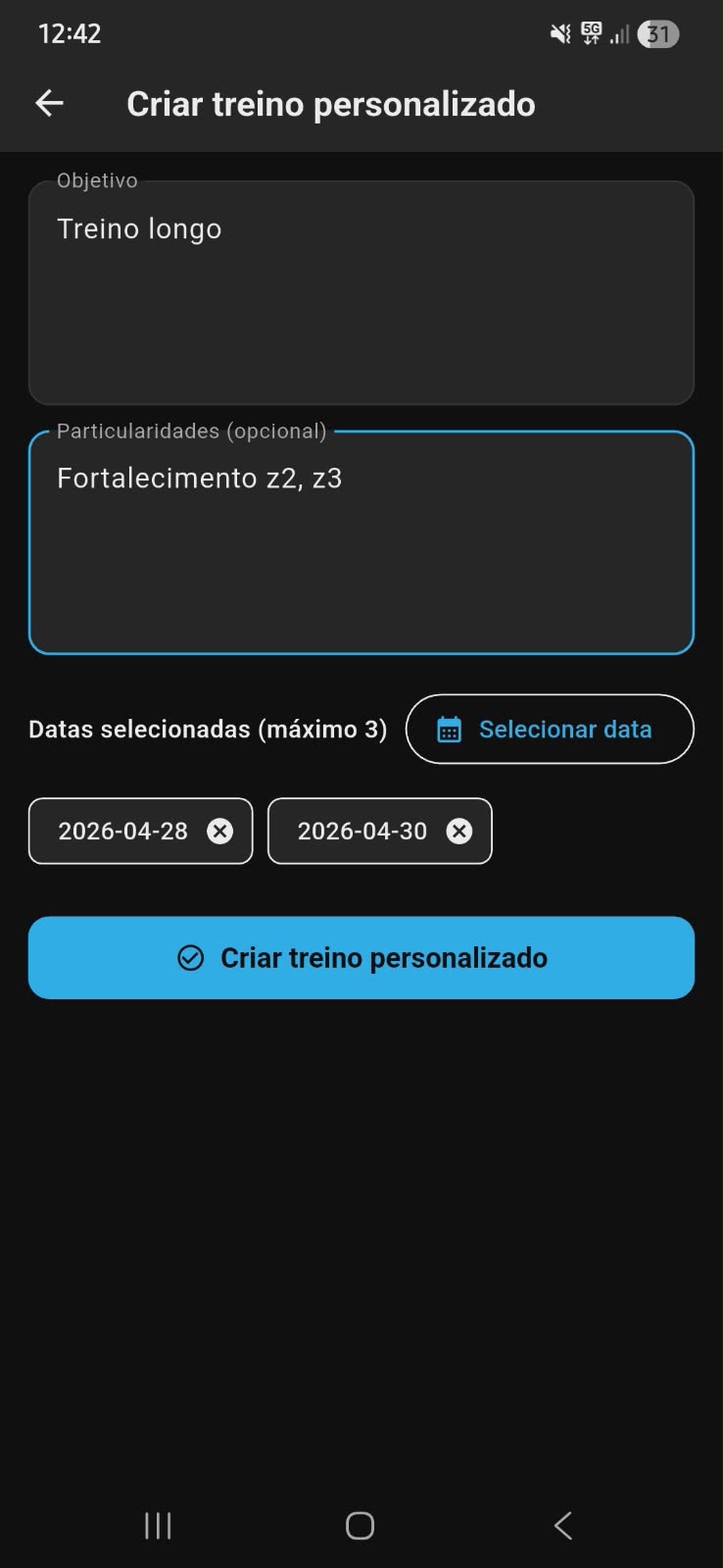 Screenshot do app PeakPace 2
