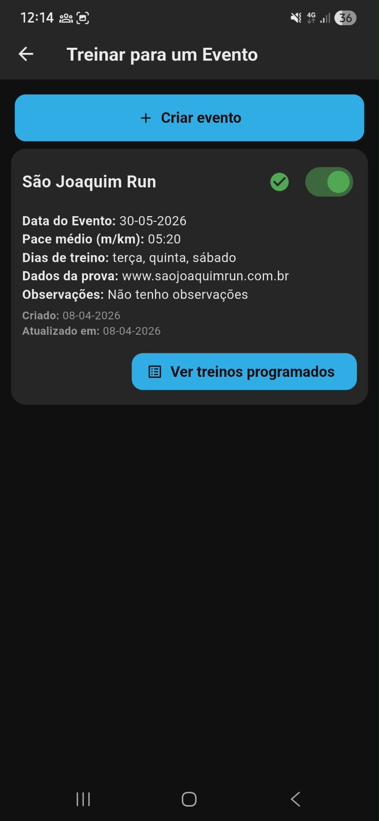 Screenshot do app PeakPace 4